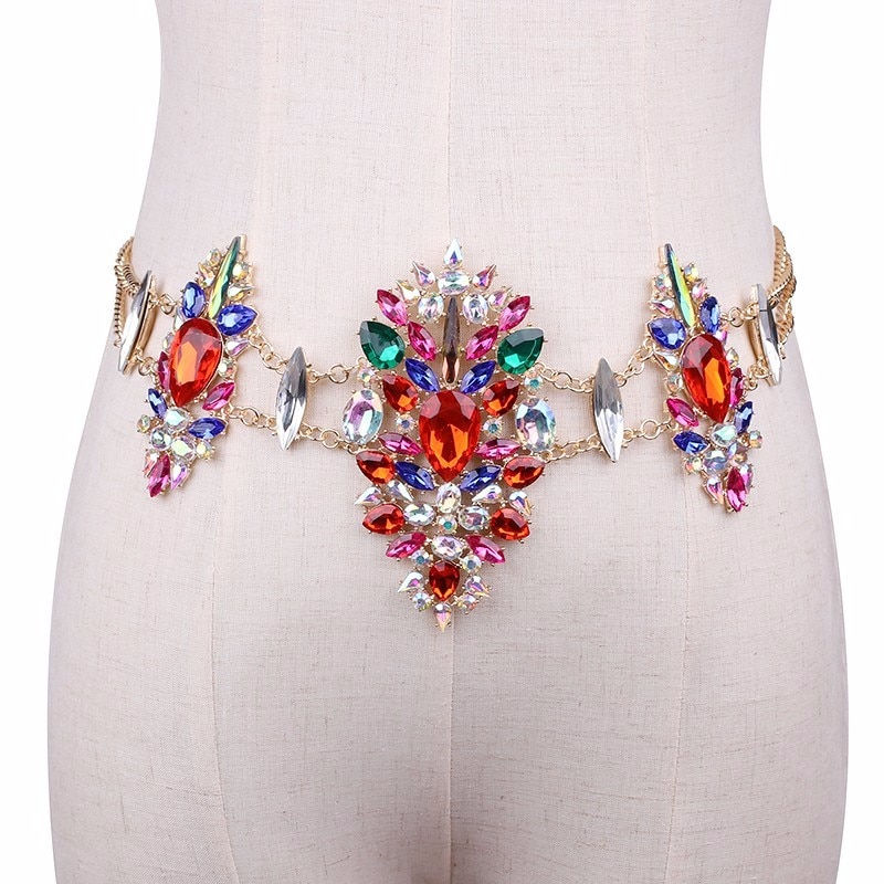 Miniature : 8 Colors! Luxury Sexy Crystal Bodychain Summer Beach Sexy Bikini Body Jewelry