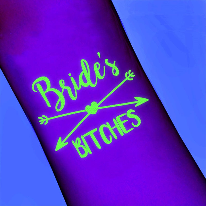 Miniature : Wedding Decor 6Pcs Noctilucent Bride to Be Temporary Tattoo Bachelorette Party