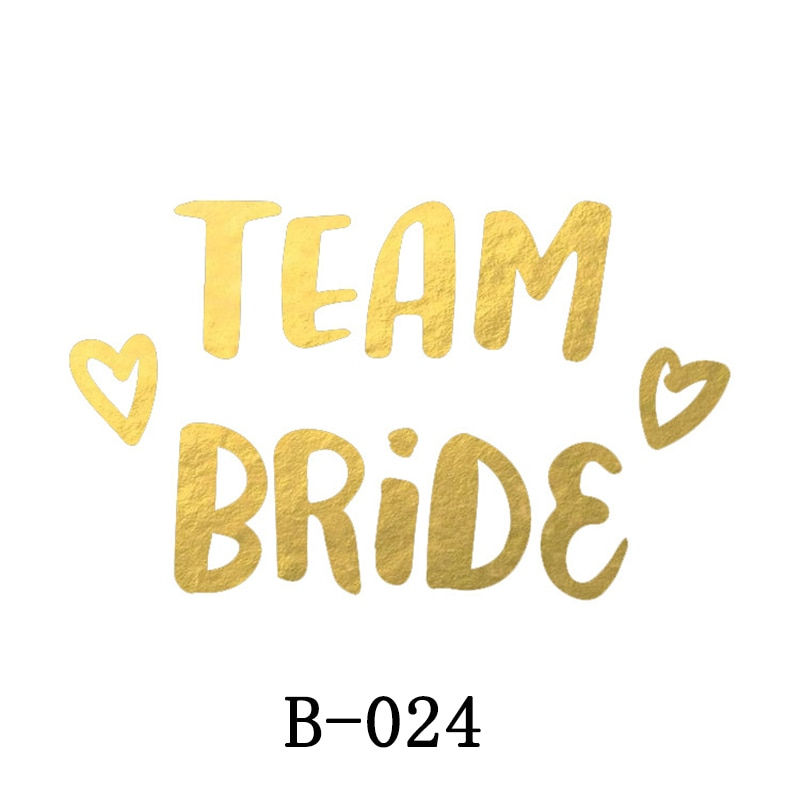 Miniature : 10pc Bridal Team Bridesmaid Team Temporary Tattoo Bachelor Bride Party Sticker