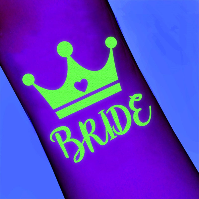 Miniature : Wedding Decor 6Pcs Noctilucent Bride to Be Temporary Tattoo Bachelorette Party