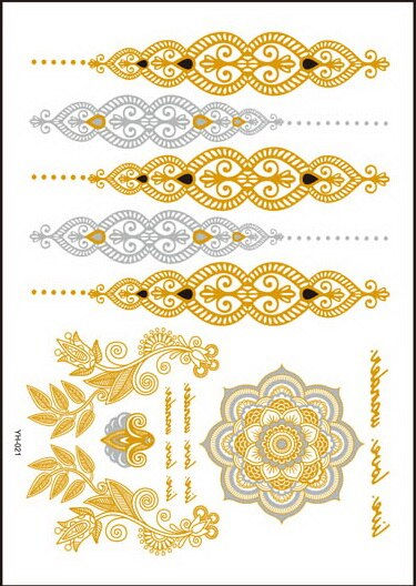 Miniature : Team Bride Tribe Flash Temporary Tattoo Gold Silver Metallic Arrow Love