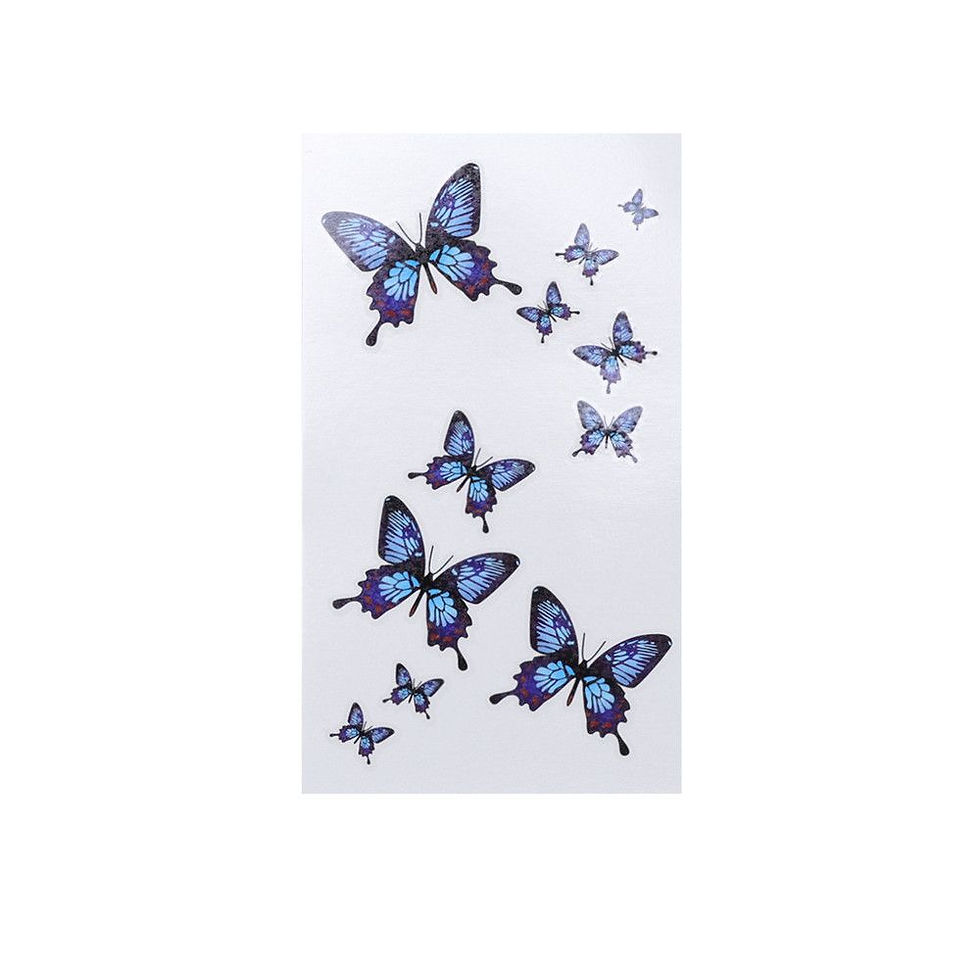 Miniature : New Butterfly Tattoos Waterproof Blue Butterfly Temporary Tattoo Men Women
