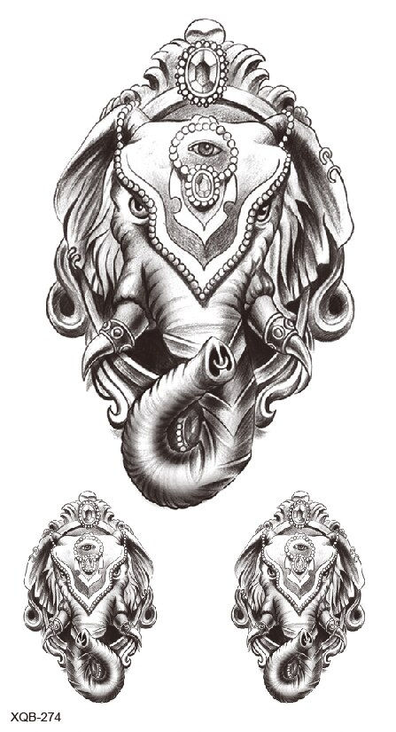 Miniature : Big Tiger LionStickers Rose Tattoo Hipster Tattoos Man Woman Body Tattoo