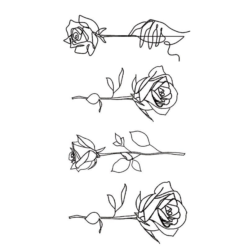 Miniature : 1pcs Temporary Tattoo Stickers Men Women Flower Rose Moon Butterfly Water