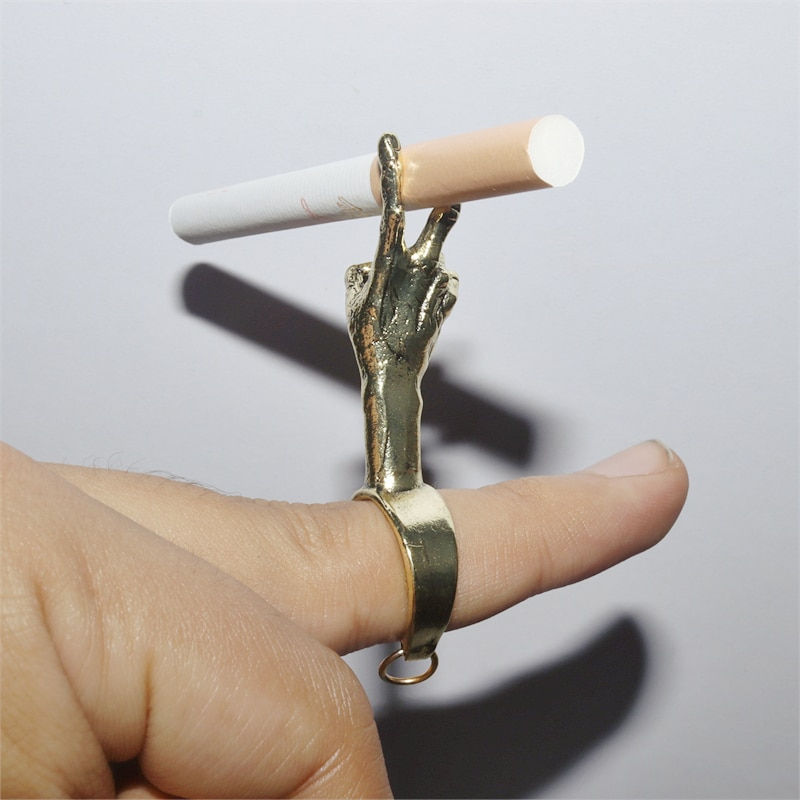 Miniature : Vintage Dragon Shaped Cigarette Ring Gadgets for Men Smoking Pipe Accessories
