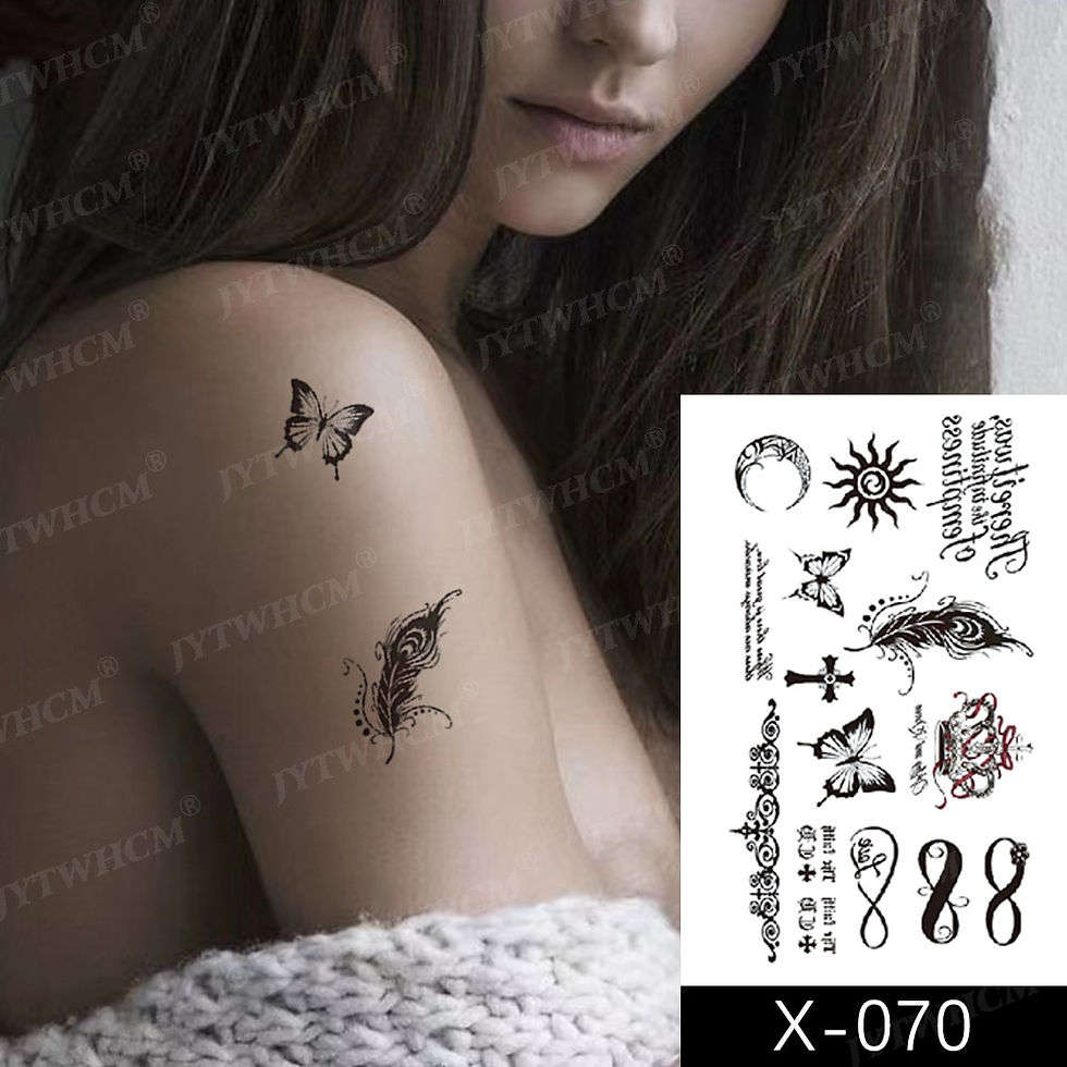 Miniature : Waterproof Temporary Tattoo Sticker Female Body Makeup Flame Finger Tattoos Men