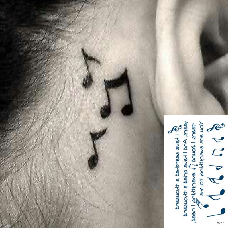 Miniature : Waterproof Temporary Tattoo Sticker Black Devil Doesn't Sleep English Letters