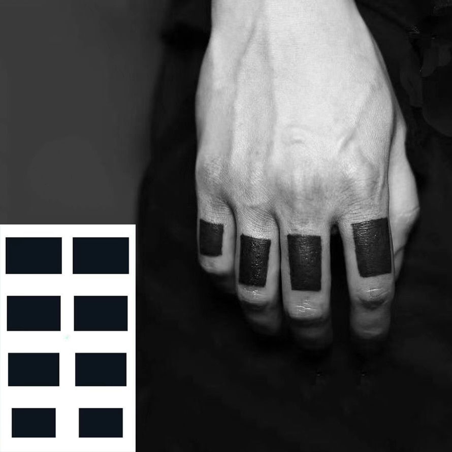 Miniature : Waterproof Temporary Tattoo Sticker Female Body Makeup Flame Finger Tattoos Men