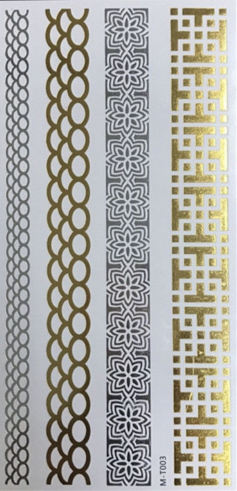 Miniature : Flash Boho Metallic Gold Feathers Shimmering Waterproof Temporary Tattoo