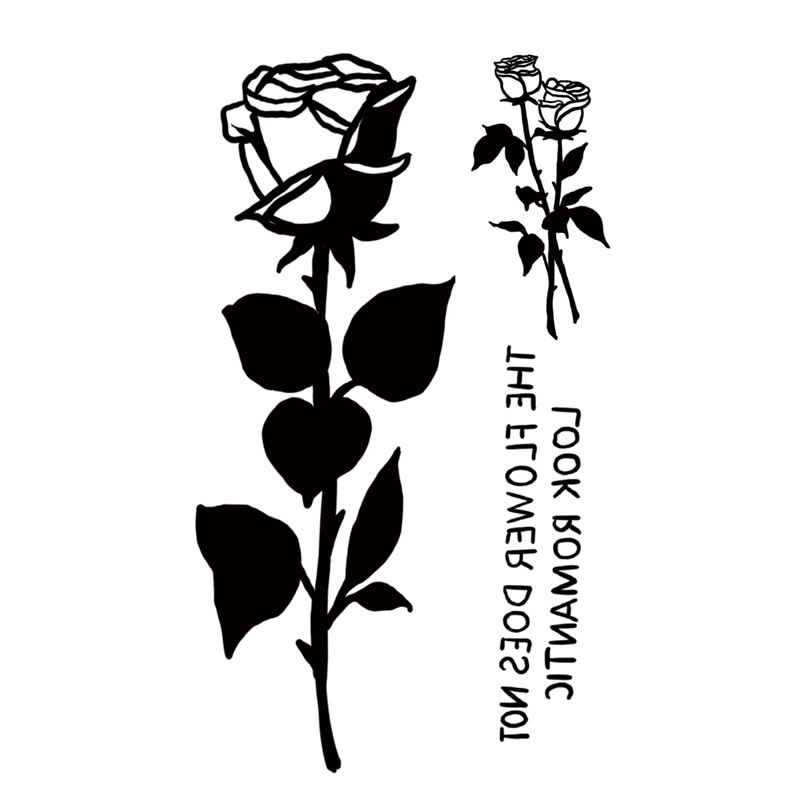 Miniature : 1pcs Temporary Tattoo Stickers Men Women Flower Rose Moon Butterfly Water