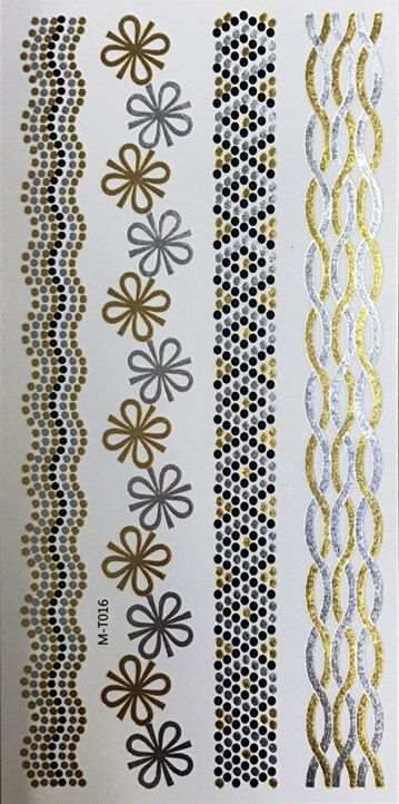 Miniature : Flash Boho Metallic Gold Feathers Shimmering Waterproof Temporary Tattoo