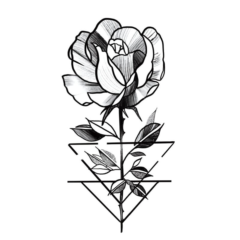Miniature : 1pcs Temporary Tattoo Stickers Men Women Flower Rose Moon Butterfly Water