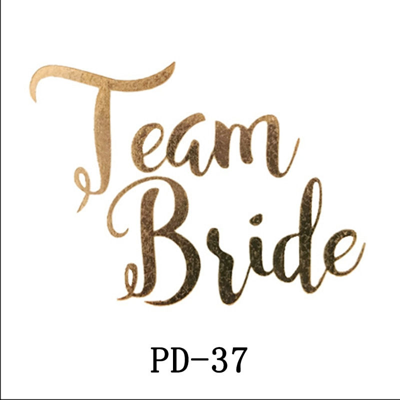 Miniature : 10pc Bridal Team Bridesmaid Team Temporary Tattoo Bachelor Bride Party Sticker