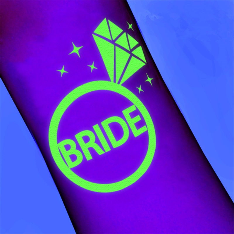 Miniature : Wedding Decor 6Pcs Noctilucent Bride to Be Temporary Tattoo Bachelorette Party