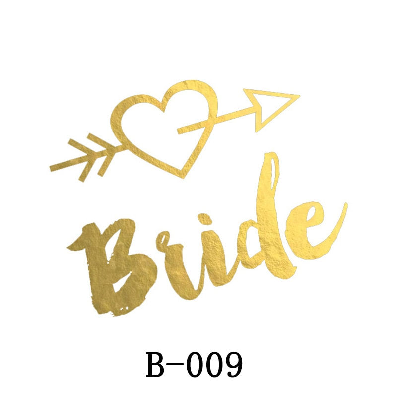 Miniature : 10pc Bridal Team Bridesmaid Team Temporary Tattoo Bachelor Bride Party Sticker