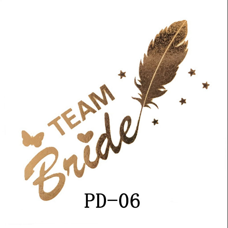 Miniature : 10pc Bridal Team Bridesmaid Team Temporary Tattoo Bachelor Bride Party Sticker