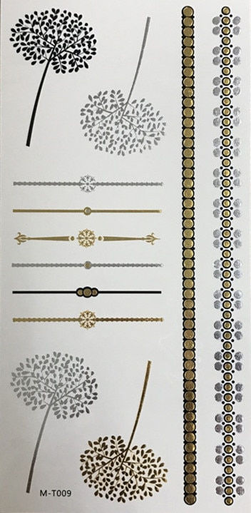 Miniature : Flash Boho Metallic Gold Feathers Shimmering Waterproof Temporary Tattoo
