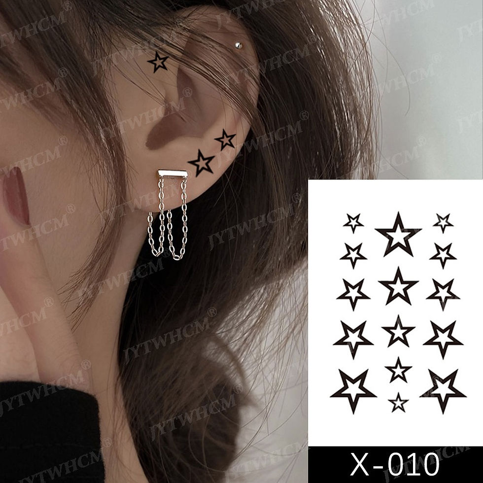 Miniature : Waterproof Temporary Tattoo Sticker Female Body Makeup Flame Finger Tattoos Men