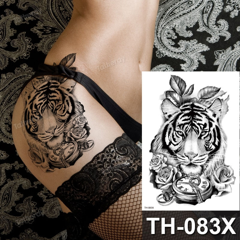 Miniature : DIY Forest Design Waterproof Fake Temporary Tattoo Wolf Sexy Women Body Tatoo