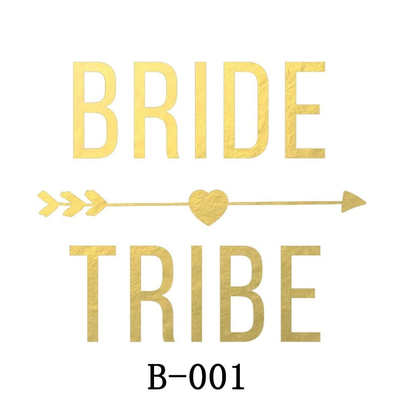 Miniature : 10pc Bridal Team Bridesmaid Team Temporary Tattoo Bachelor Bride Party Sticker