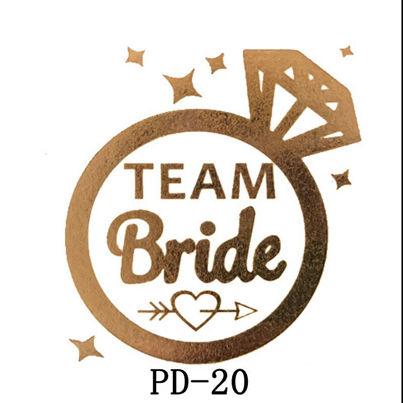 Miniature : 10pc Bridal Team Bridesmaid Team Temporary Tattoo Bachelor Bride Party Sticker