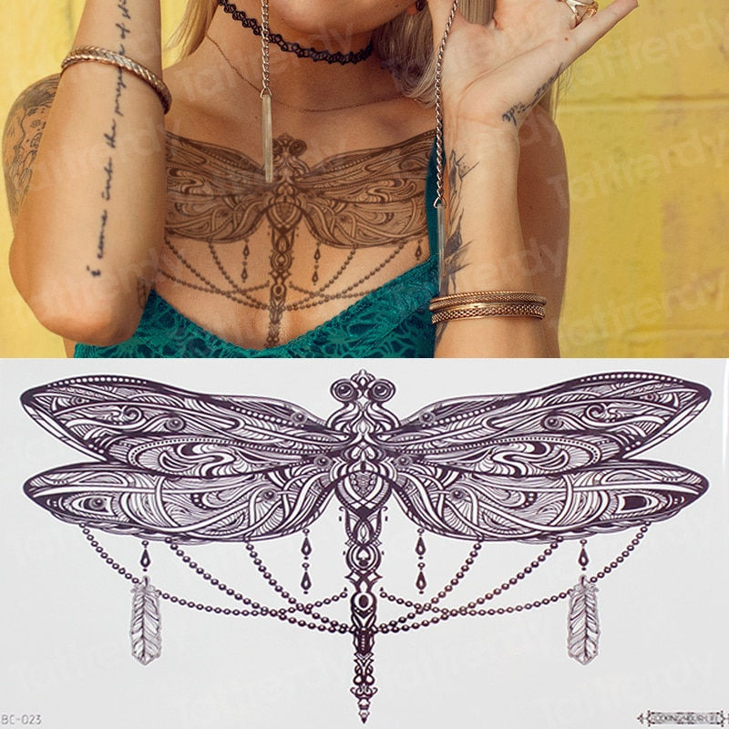 Miniature : Under Breast Tatouage Temporaire Femme Sexy Tattoo Sticker Women Wing Flower