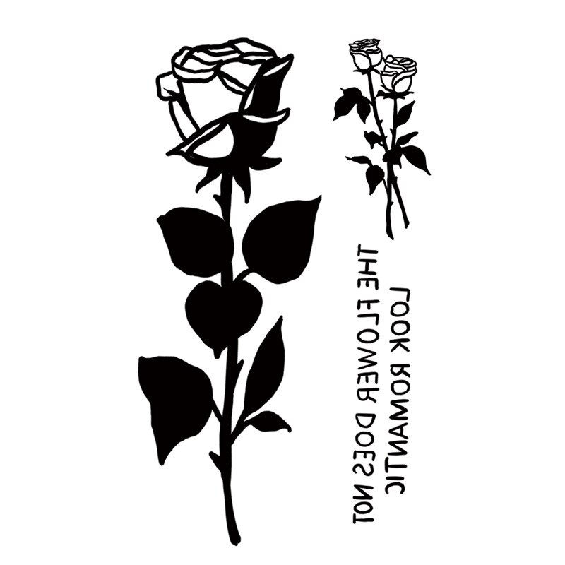 Miniature : 1pcs Temporary Tattoo Stickers Men Women Flower Rose Moon Butterfly Water
