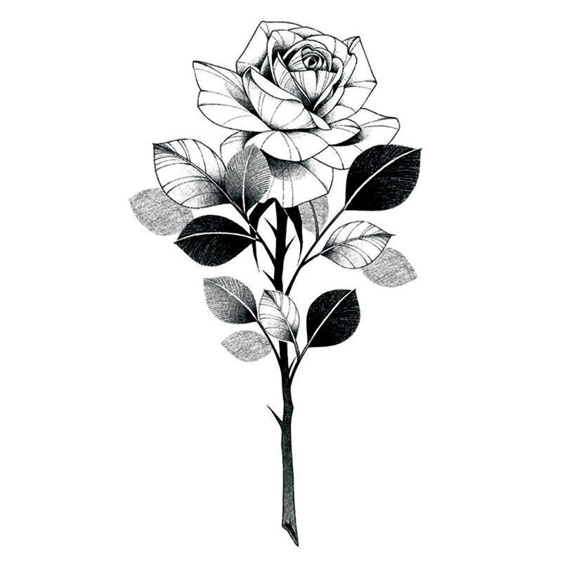 Miniature : 1pcs Temporary Tattoo Stickers Men Women Flower Rose Moon Butterfly Water