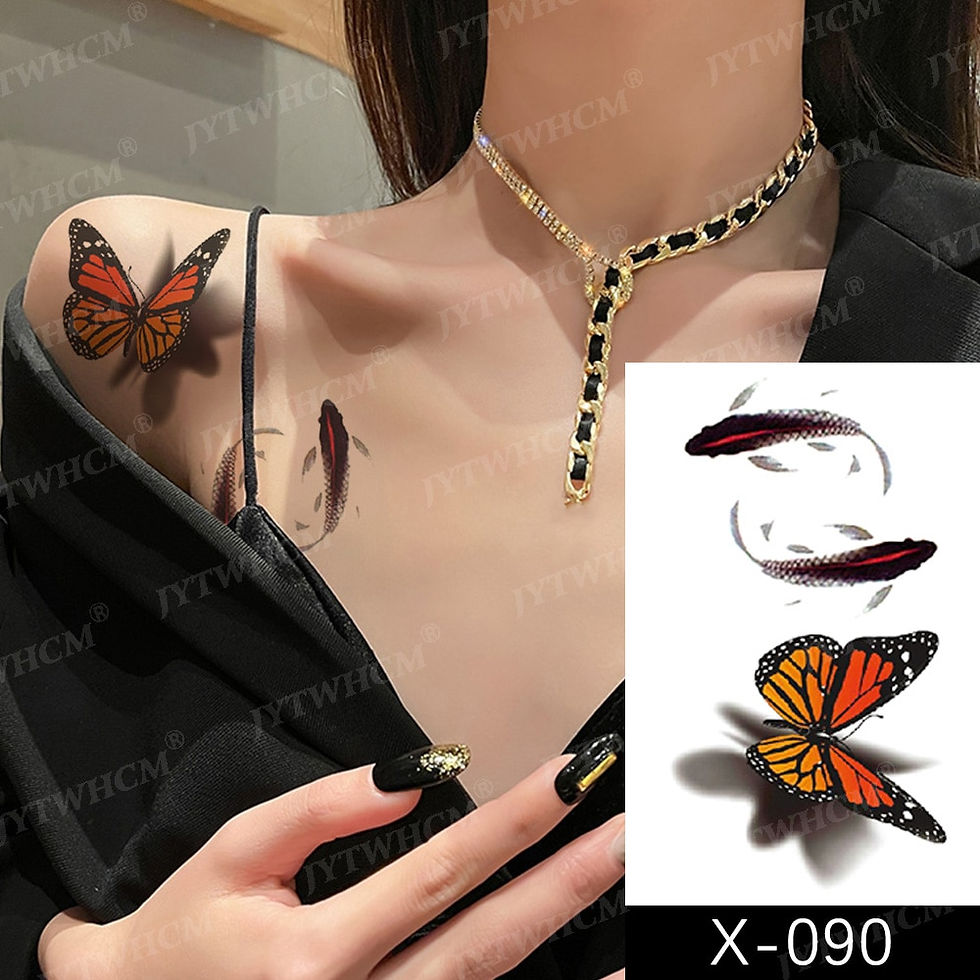 Miniature : Waterproof Temporary Tattoo Sticker Female Body Makeup Flame Finger Tattoos Men