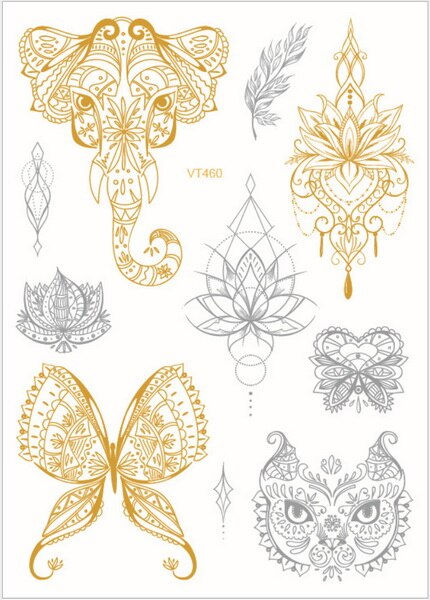 Miniature : Team Bride Tribe Flash Temporary Tattoo Gold Silver Metallic Arrow Love