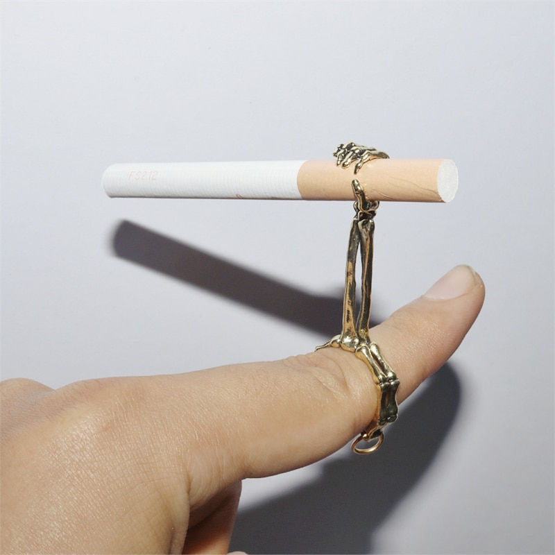 Miniature : Vintage Dragon Shaped Cigarette Ring Gadgets for Men Smoking Pipe Accessories
