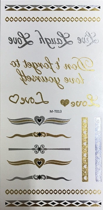 Miniature : Flash Boho Metallic Gold Feathers Shimmering Waterproof Temporary Tattoo