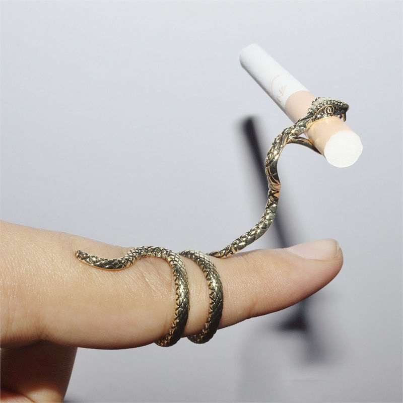 Miniature : Vintage Dragon Shaped Cigarette Ring Gadgets for Men Smoking Pipe Accessories