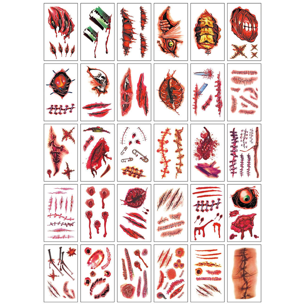 Miniature : Women Men Kids Waterproof Black Stickers Flowers Letters Tattoo Child