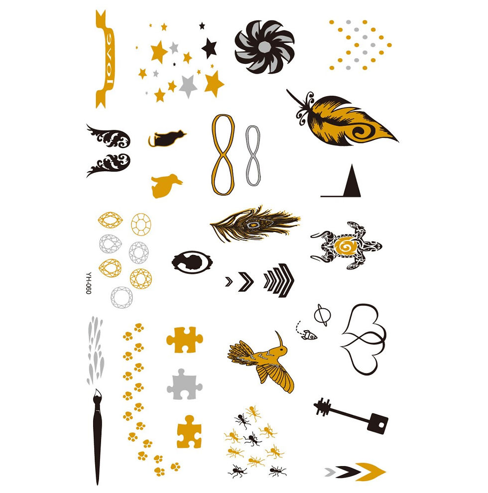 Miniature : Body Bronzing Tattoo Sticker Metal Tatouage Temporaire Femme 210*148mm Gold