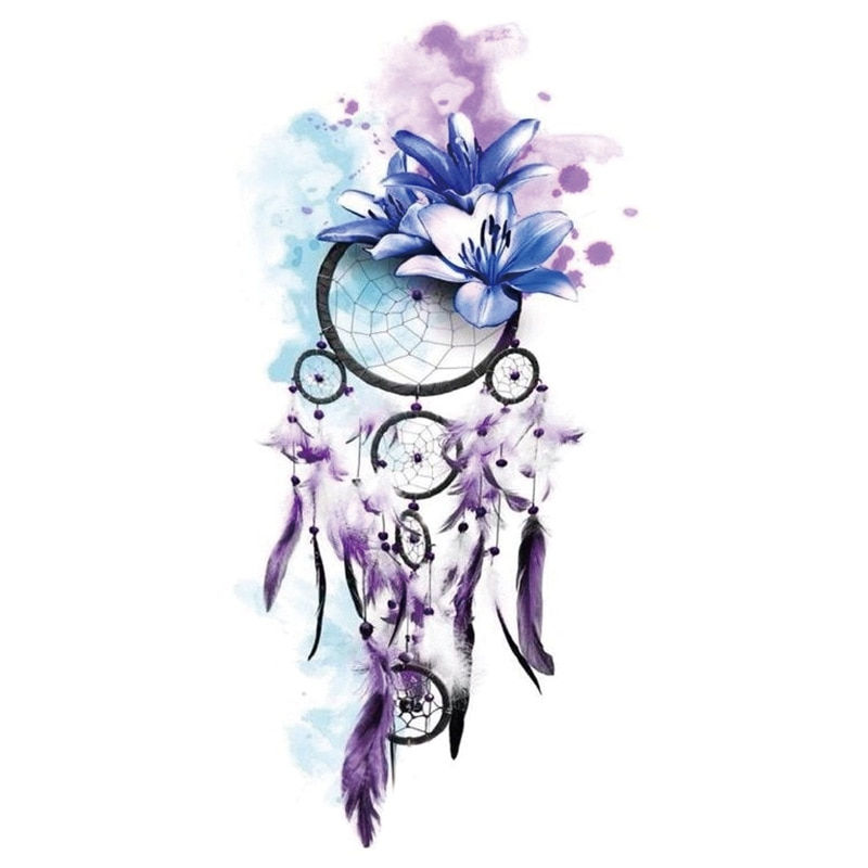 Miniature : 1pcs Temporary Tattoo Stickers Men Women Flower Rose Moon Butterfly Water