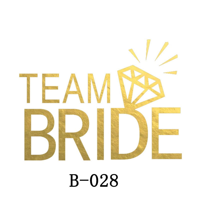 Miniature : 10pc Bridal Team Bridesmaid Team Temporary Tattoo Bachelor Bride Party Sticker