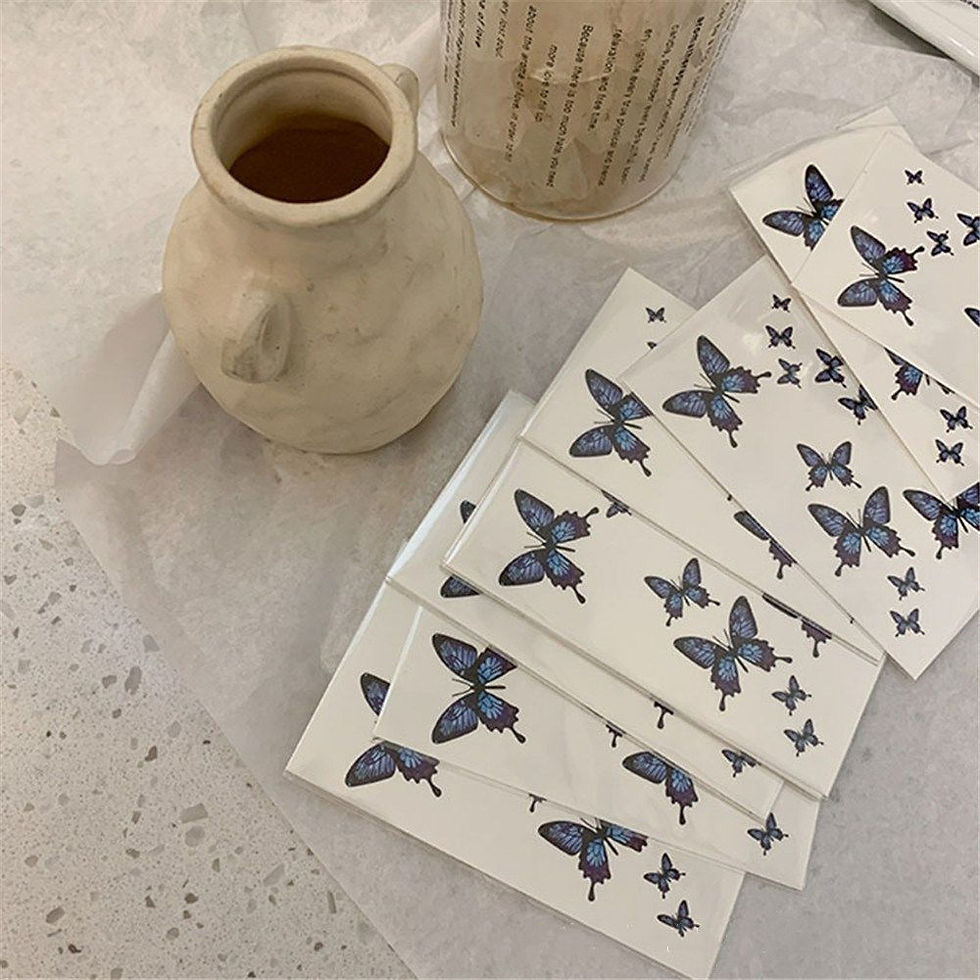 Miniature : New Butterfly Tattoos Waterproof Blue Butterfly Temporary Tattoo Men Women