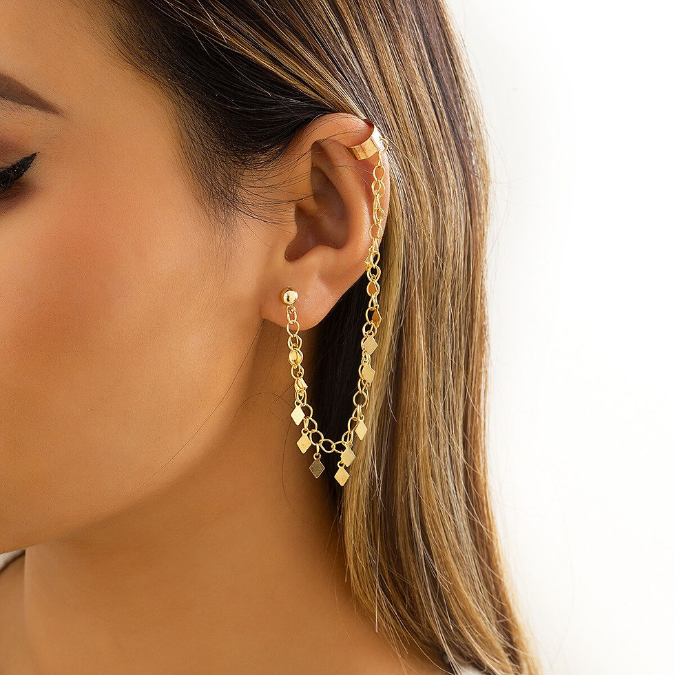 Miniature : Fashion Gold Color Moon Star Clip Earrings for Women Gold Plated Butterfly