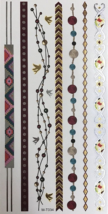 Miniature : Flash Boho Metallic Gold Feathers Shimmering Waterproof Temporary Tattoo