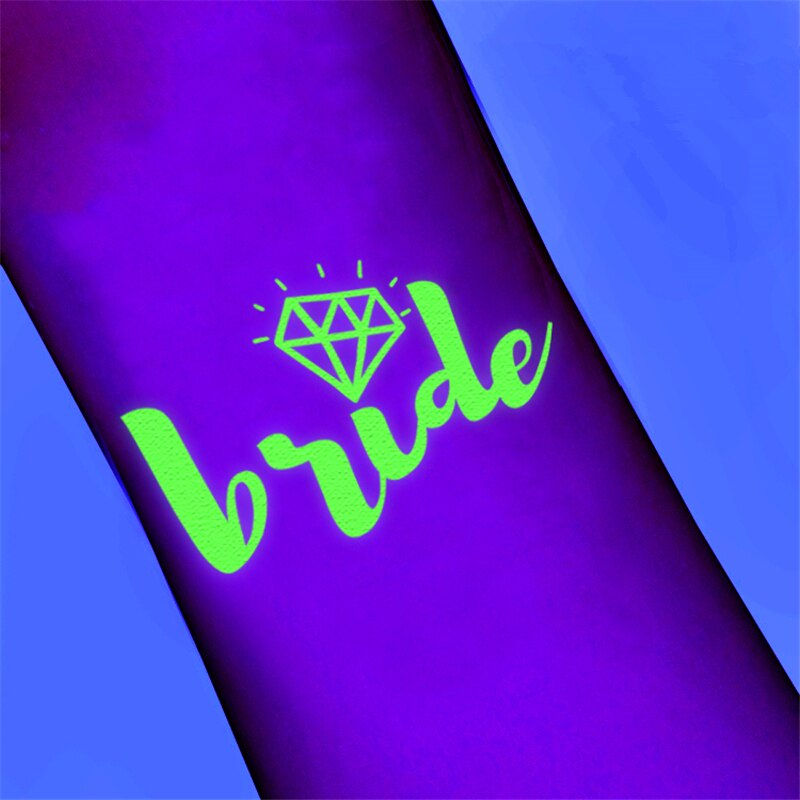 Miniature : Wedding Decor 6Pcs Noctilucent Bride to Be Temporary Tattoo Bachelorette Party