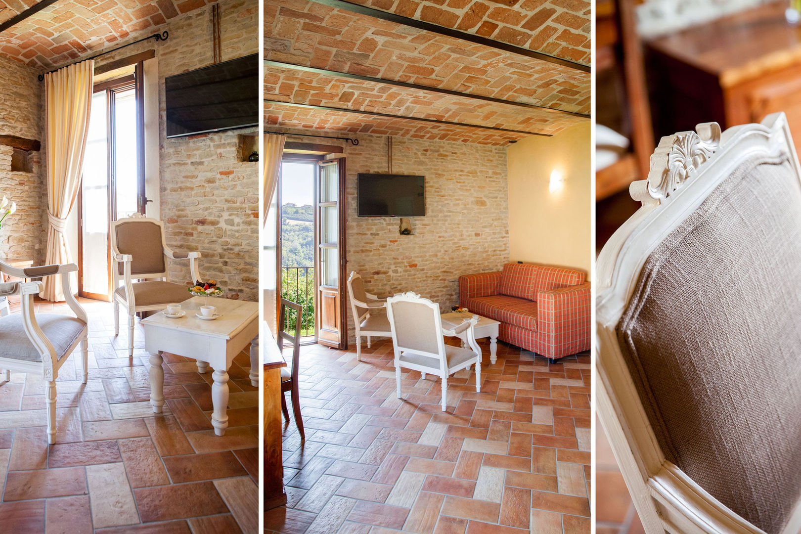 Rustic hotel room details. Hotel Relais Montemarino.
Hotels in the Langhe