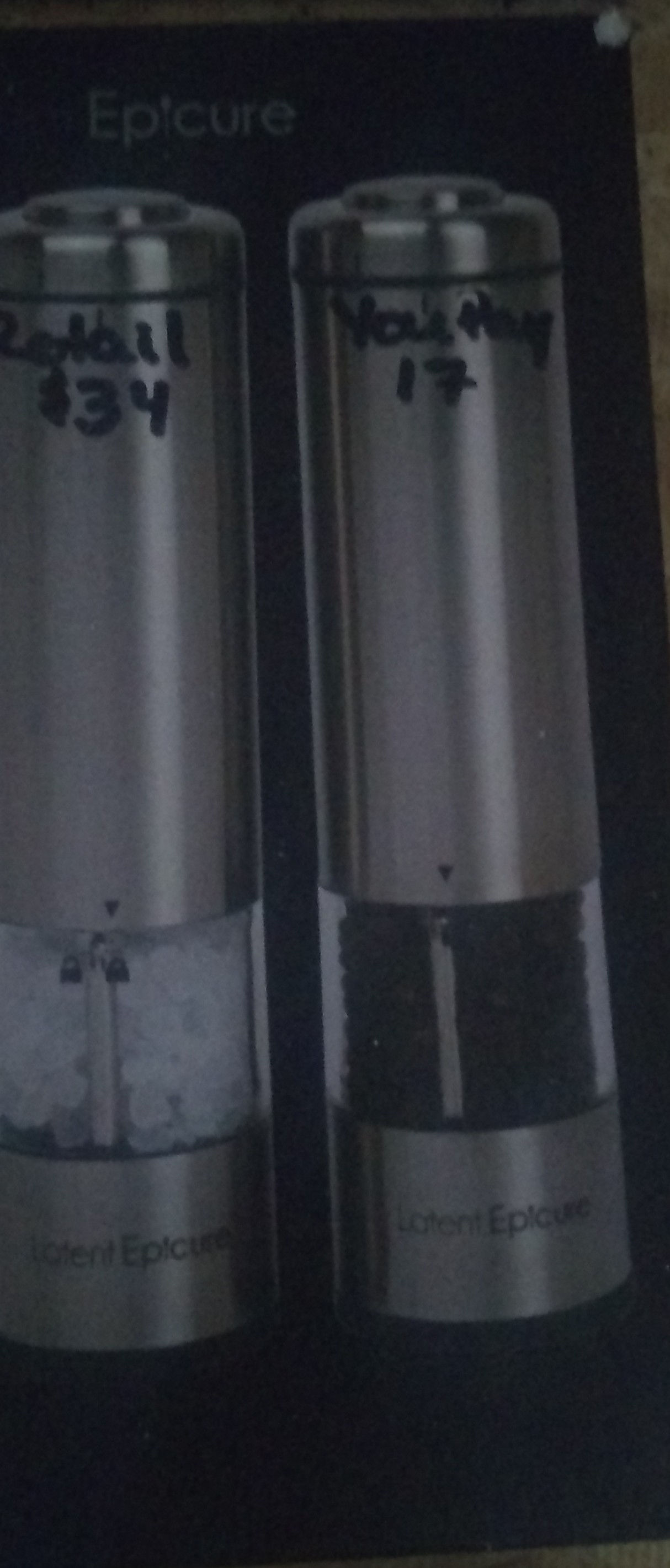 Ep'cure salt and pepper grinders