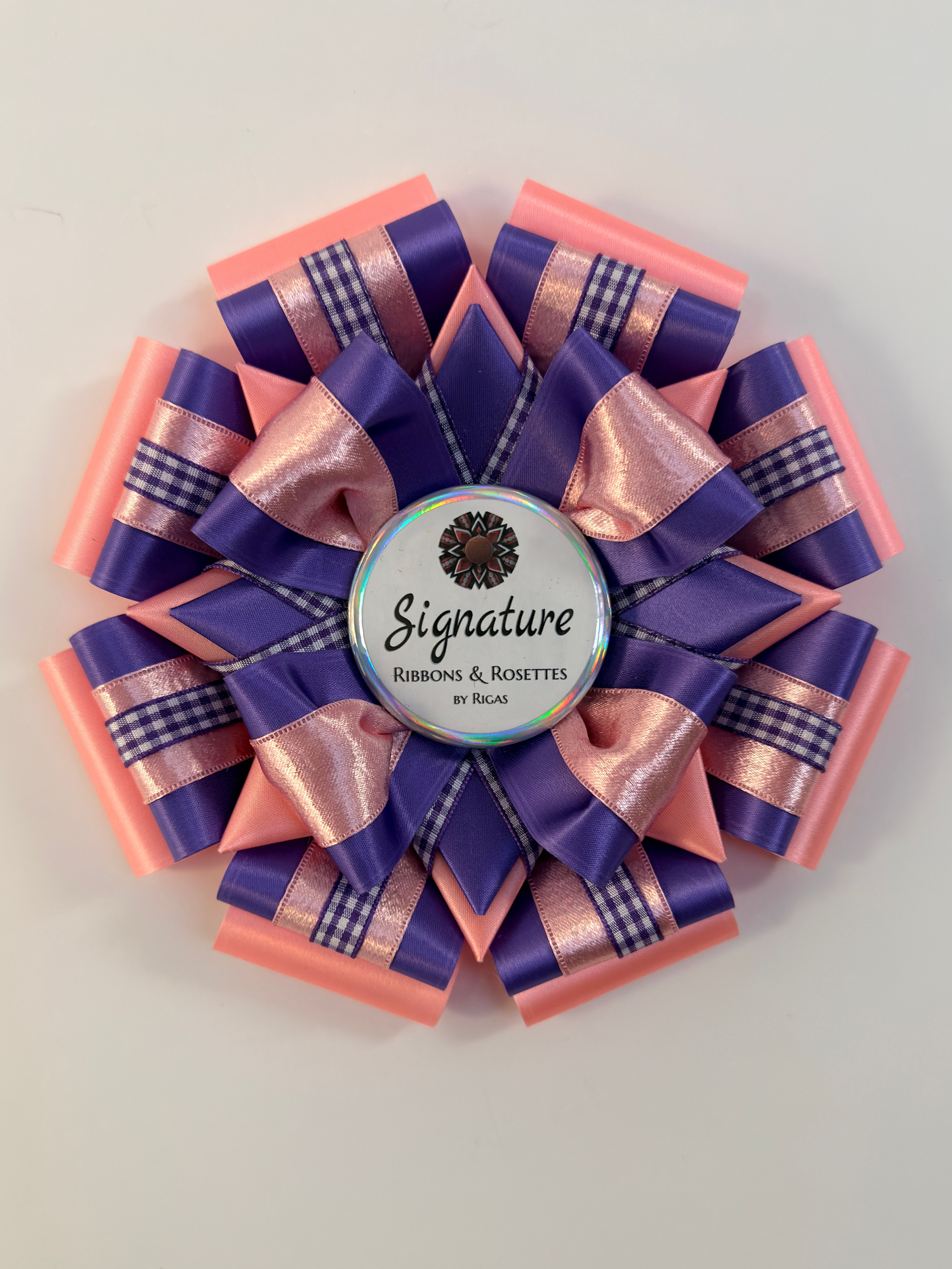 Signature Sample - in Purple and Pink - 7.5" Rosette
