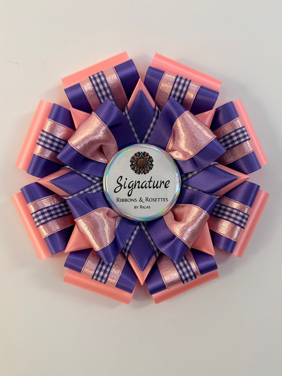 Thumbnail: Signature Sample - in Purple and Pink - 7.5" Rosette