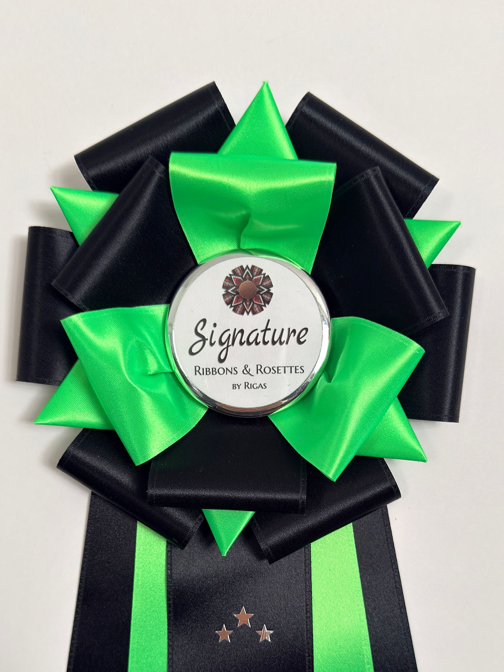 Thumbnail: Signature Sample - June in Black and Neon Green - 5.5" Rosette