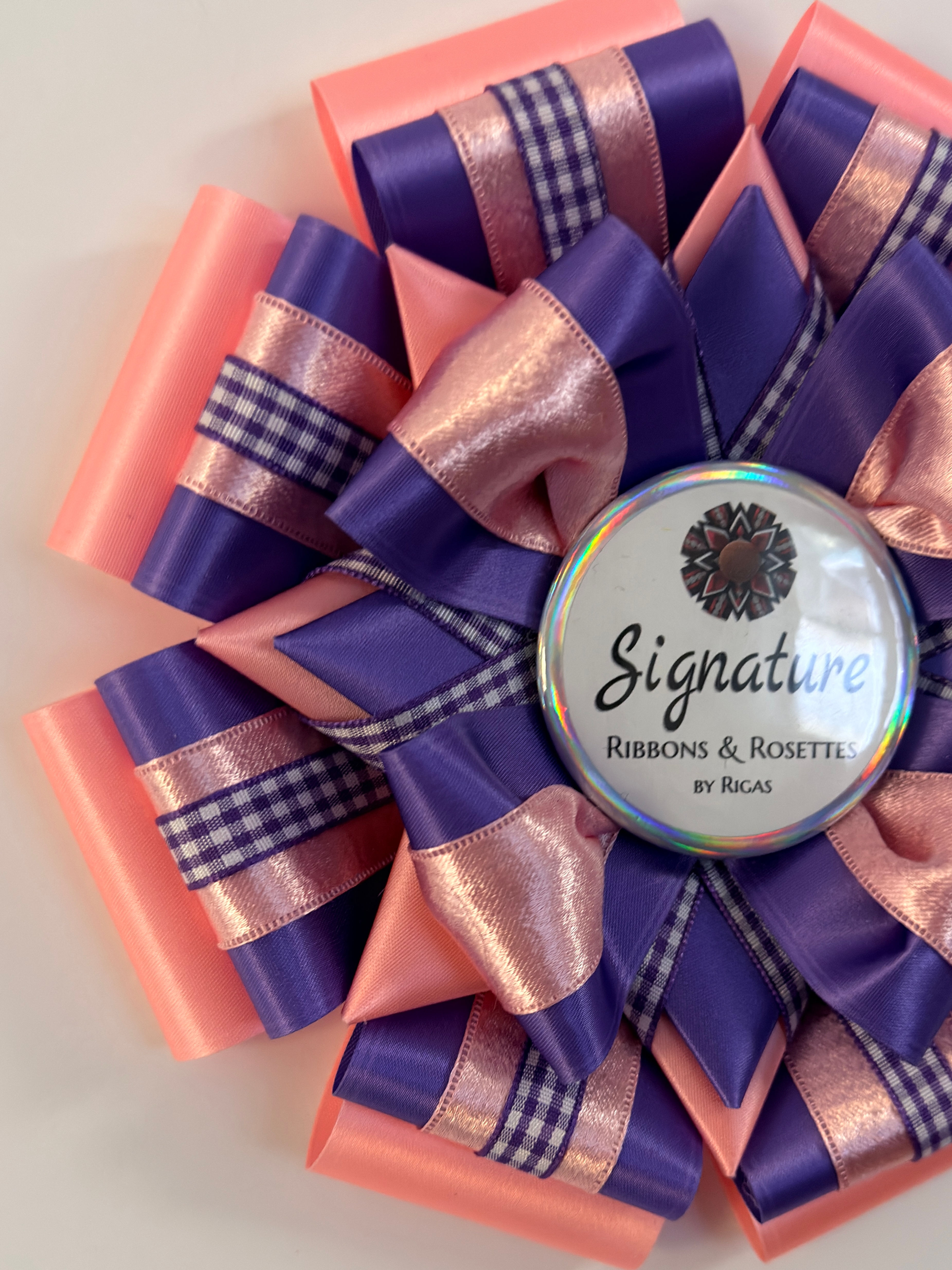 Signature Sample - in Purple and Pink - 7.5" Rosette