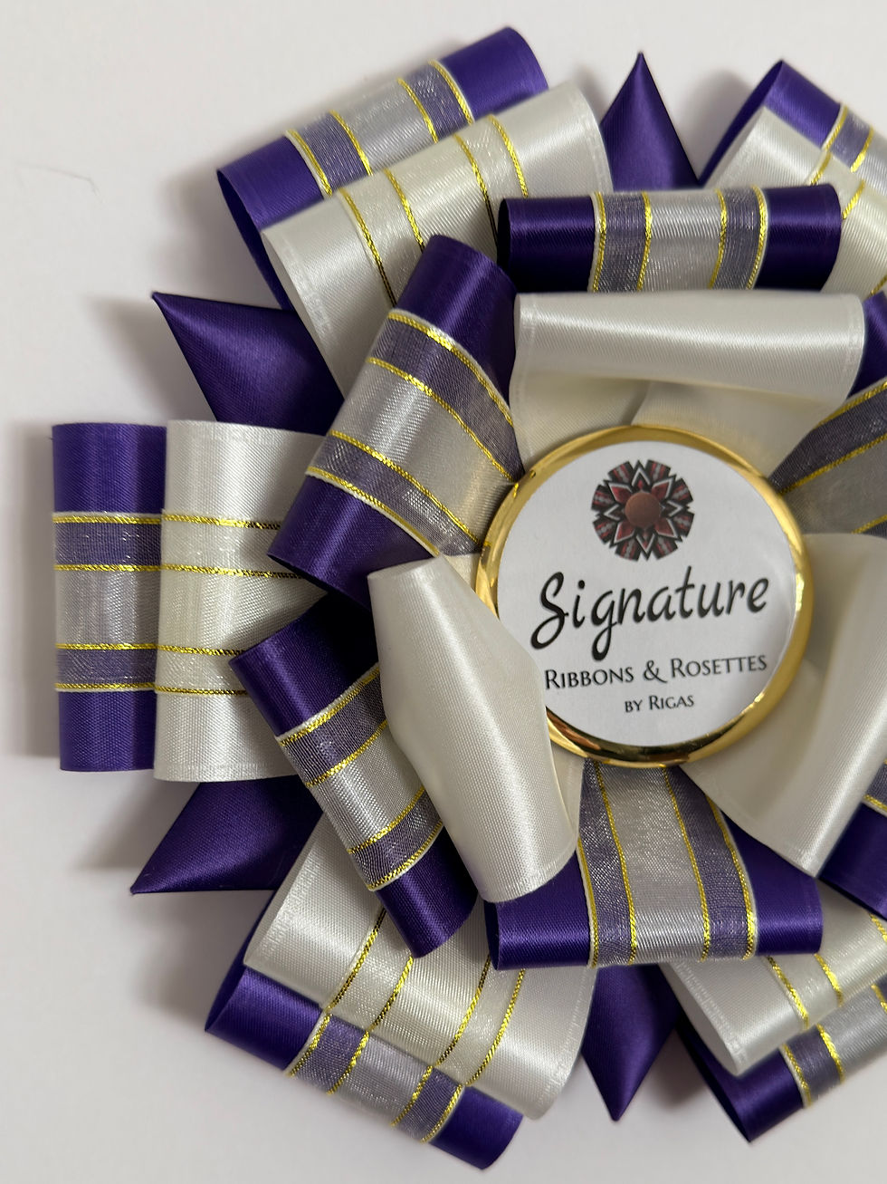 Thumbnail: Signature Sample - Joy in Plum and Eggshell  - 7.5" Rosette