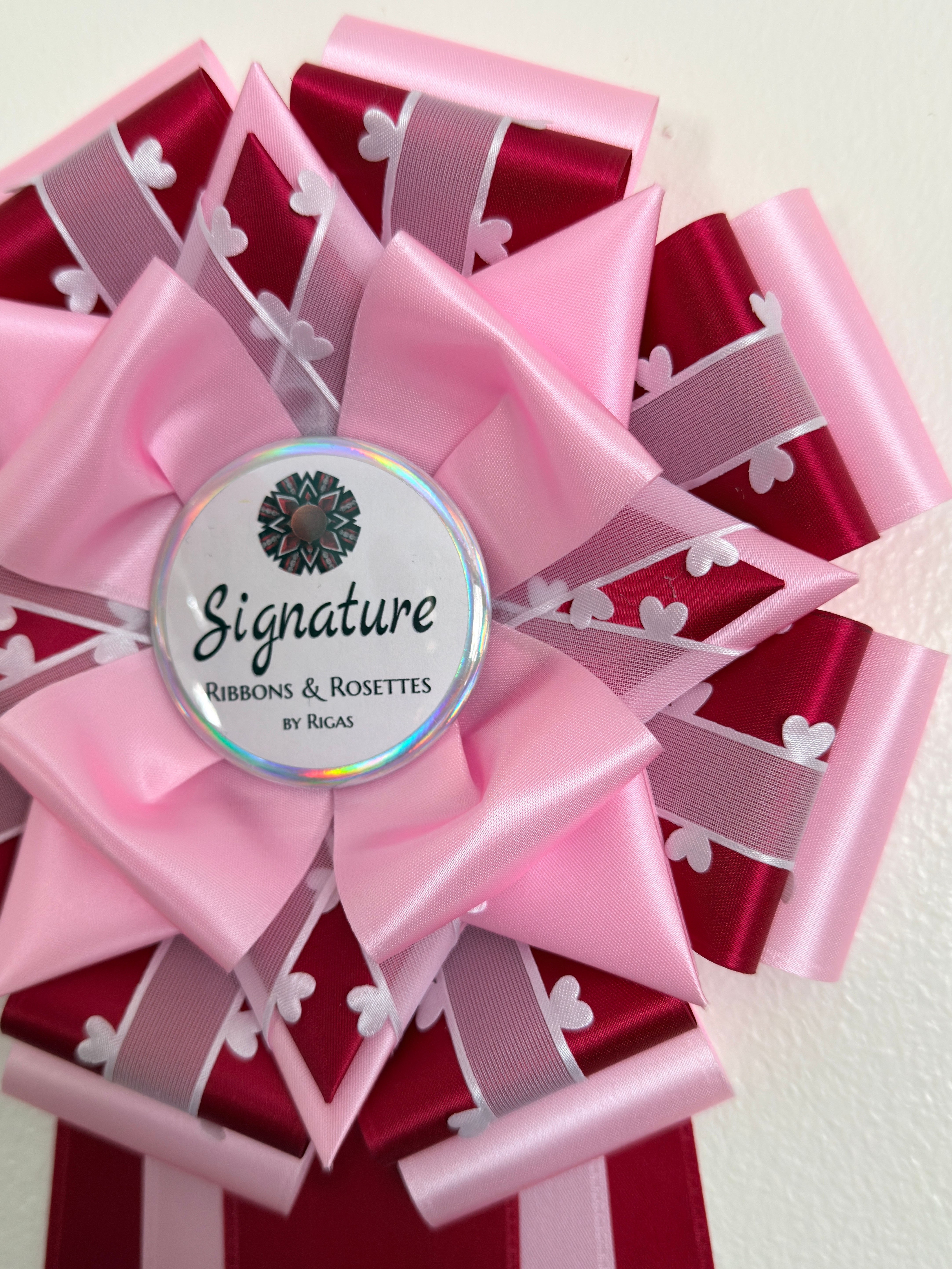 Signature Sample - Amore in Ruby Red and Candy Pink - 8" Rosette