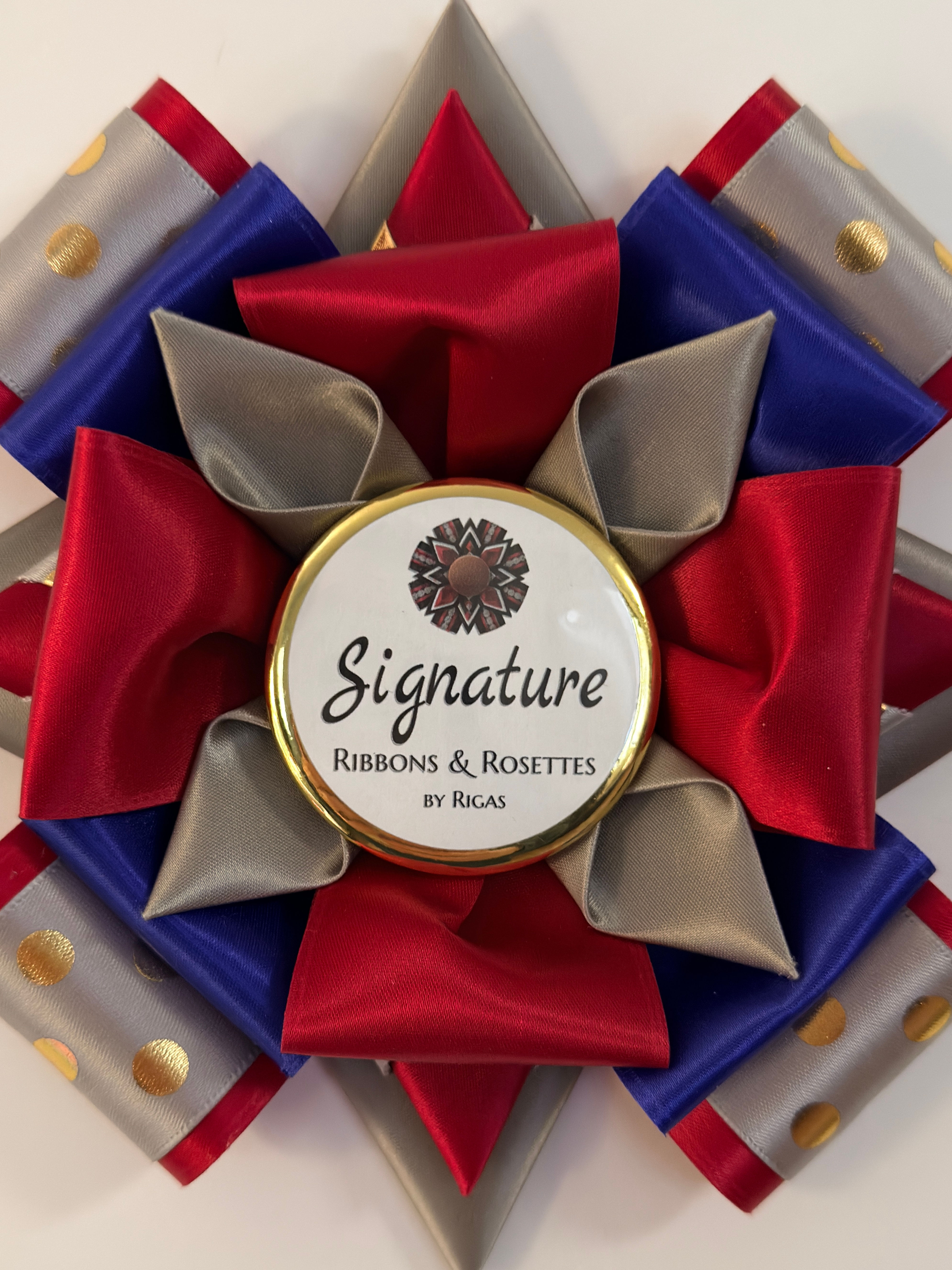 Signature Sample - Vegas in Gray, Ruby Red and Royal Blue - 7.5"